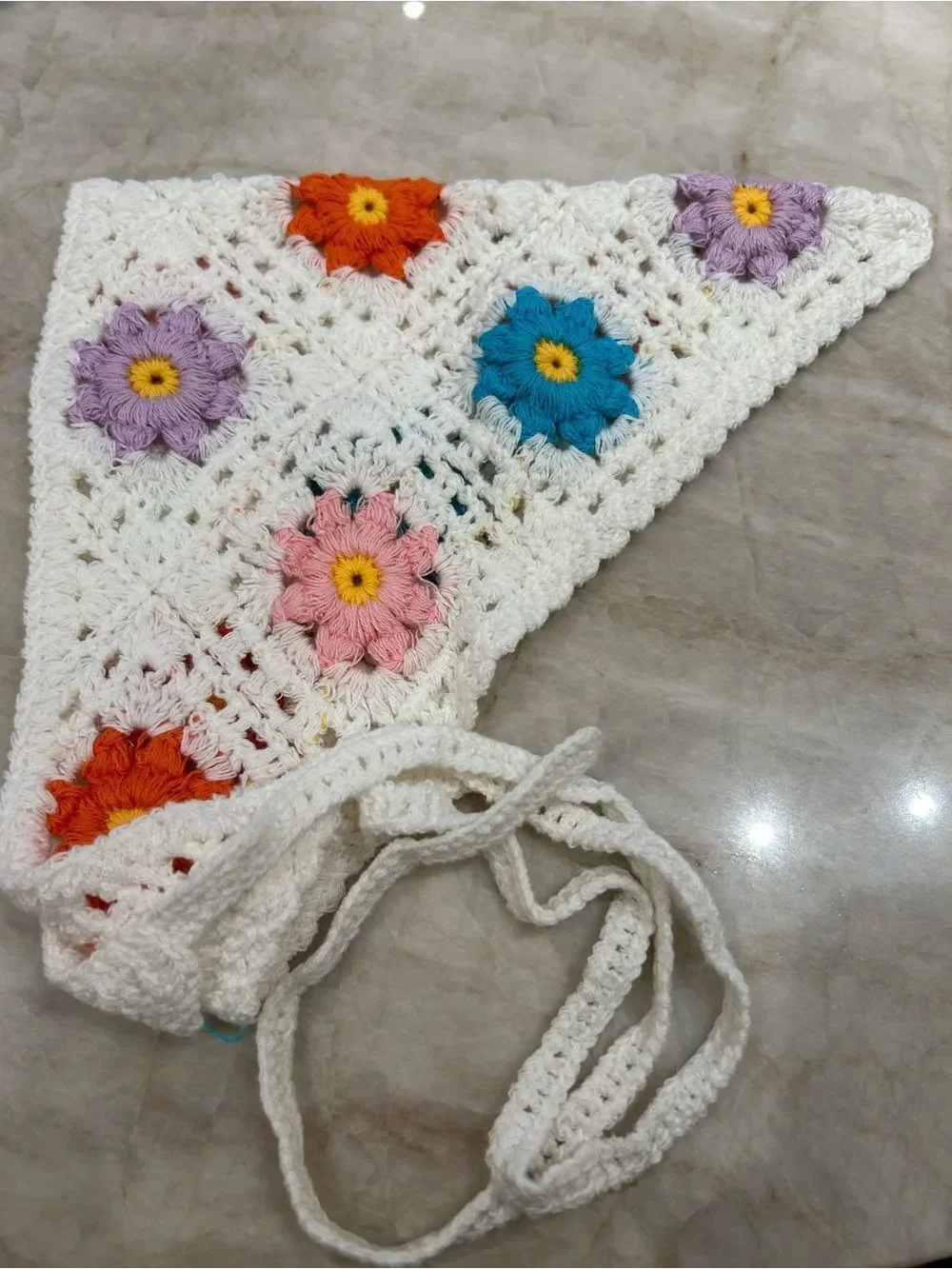 Crochet Floral Bandana S189